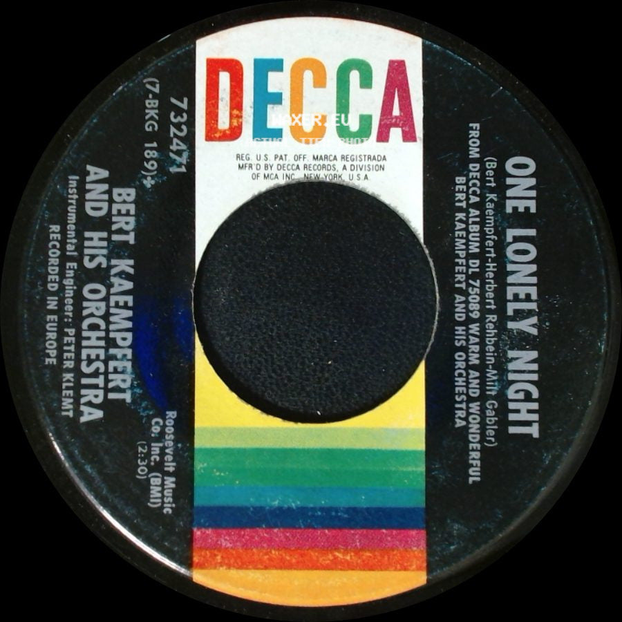 Bert Kaempfert And His Orchestra - The Maltese Melody / One Lonely Night side B