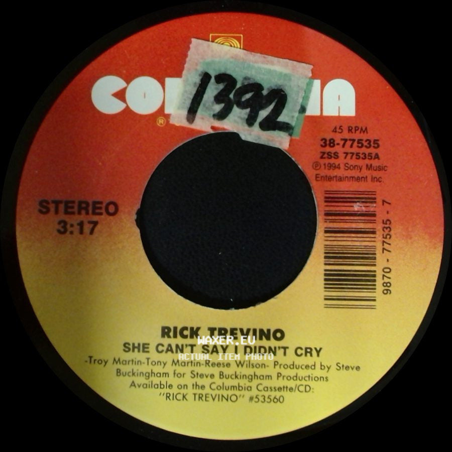 Rick Trevino - She Just Left Me Lounge / She Can't Say I Didn't Cry side B