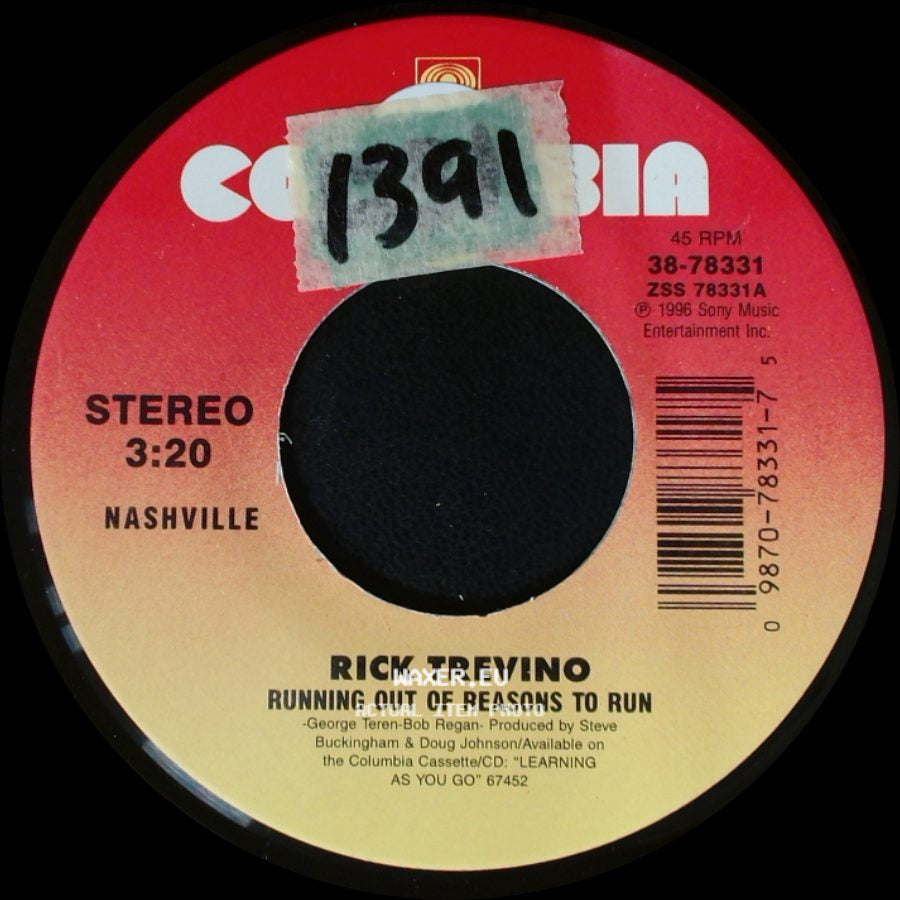 Rick Trevino - See Rock City / Running Out Of Reasons To Run side B