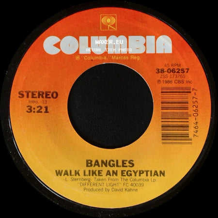 Bangles - Walk Like An Egyptian / Angels Don't Fall In Love side A