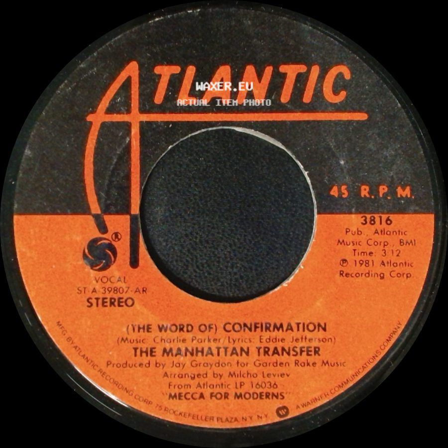 The Manhattan Transfer - (The Word Of) Confirmation / Boy From New York City side A