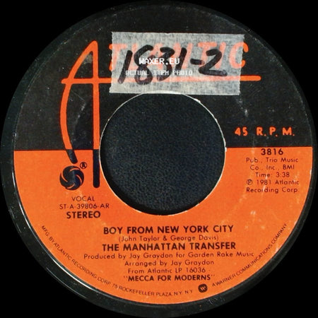The Manhattan Transfer - (The Word Of) Confirmation / Boy From New York City side B