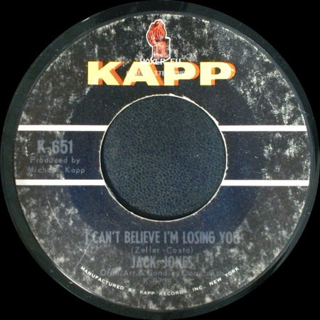Jack Jones - I Can't Believe I'm Losing You / The Race Is On side A