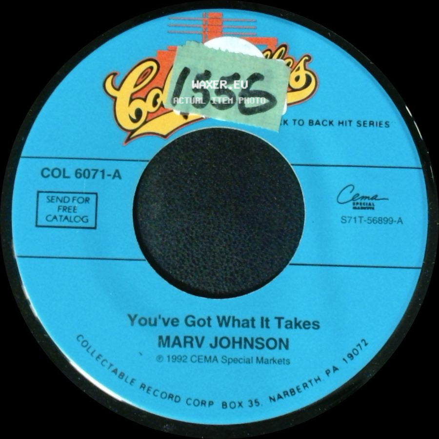 Marv Johnson - Move Two Mountains / You've Got What It Takes side B