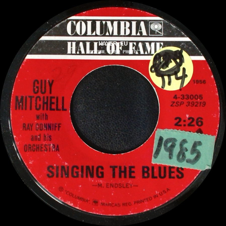 Guy Mitchell / Guy Mitchell With Ray Conniff And His Orchestra - Heartaches By The Numbers / Singing The Blues side B