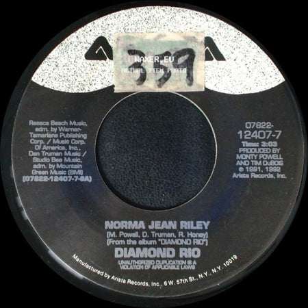 Diamond Rio - Pick Me Up / Norma Jean Riley side B