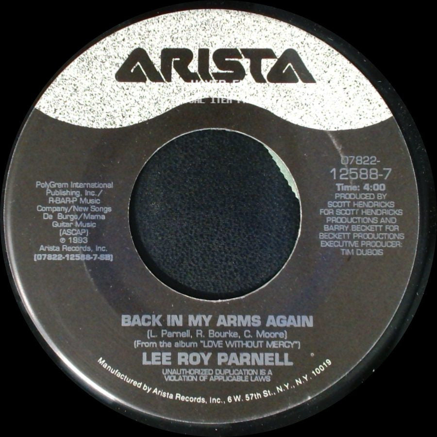 Lee Roy Parnell - On The Road / Back In My Arms Again side B