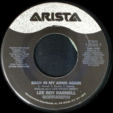 Lee Roy Parnell - On The Road / Back In My Arms Again side B