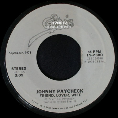 Johnny Paycheck - Colorado Cool-Aid / Friend, Lover, Wife side B