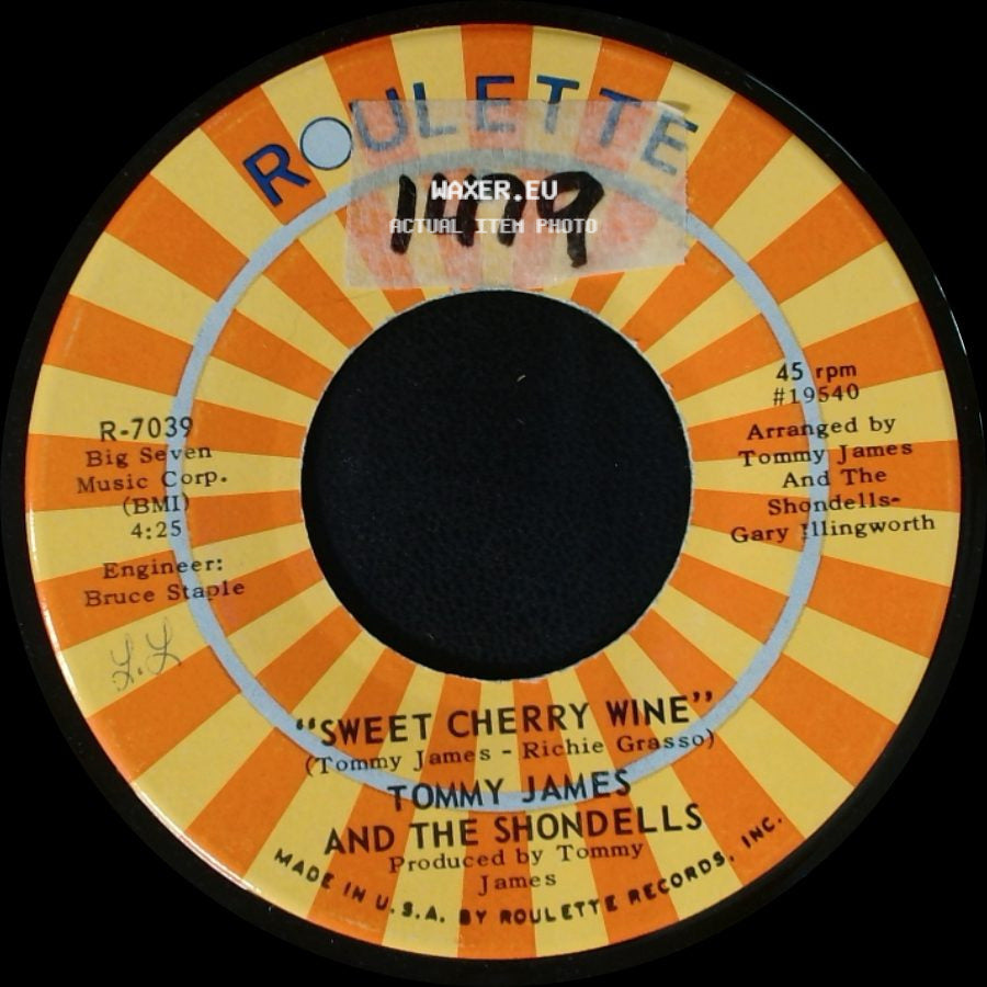 Tommy James And The Shondells - Breakaway / Sweet Cherry Wine side B