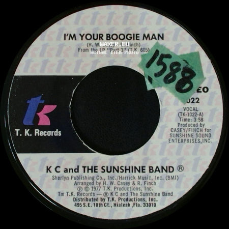K C And The Sunshine Band - Wrap Your Arms Around Me / I'm Your Boogie Man side B