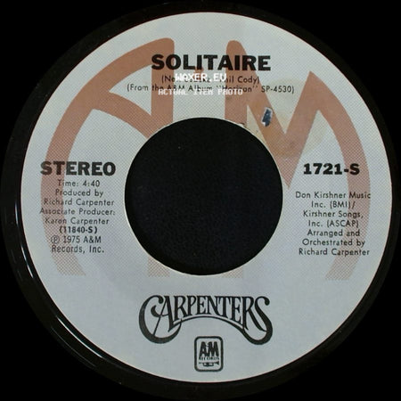 Carpenters - Solitaire / Love Me For What I Am side A