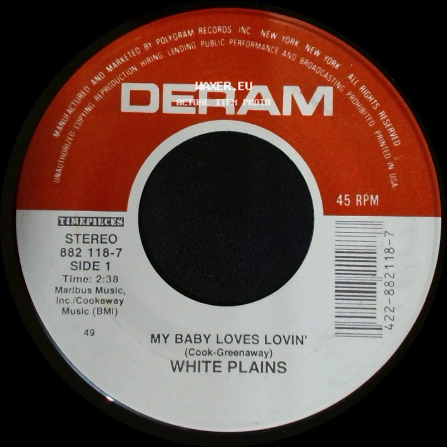White Plains / Brotherhood Of Man - My Baby Loves Lovin' / United We Stand side A