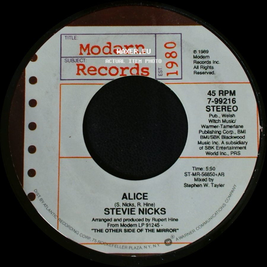 Stevie Nicks - Rooms On Fire / Alice side B