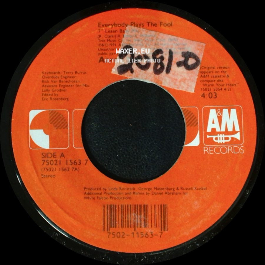 Aaron Neville - Everybody Plays The Fool / House On A Hill side A