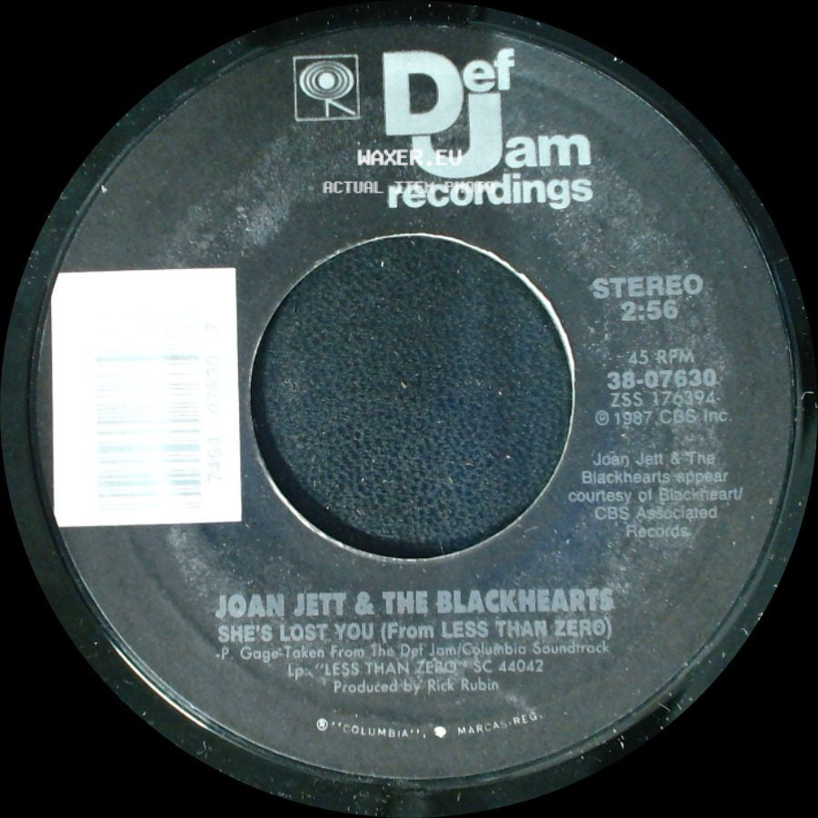 Joan Jett & The Blackhearts / Bangles - She's Lost You (From Less Than Zero) / Hazy Shade Of Winter (From Less Than Zero) (Remix) side A