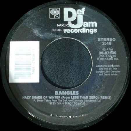 Joan Jett & The Blackhearts / Bangles - She's Lost You (From Less Than Zero) / Hazy Shade Of Winter (From Less Than Zero) (Remix) side B