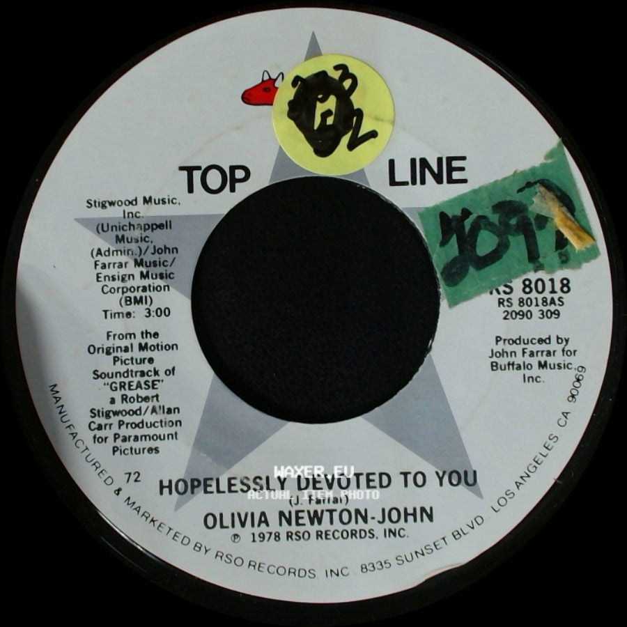 Olivia Newton-John - Love Is A Many Splendored Thing / Hopelessly Devoted To You side B