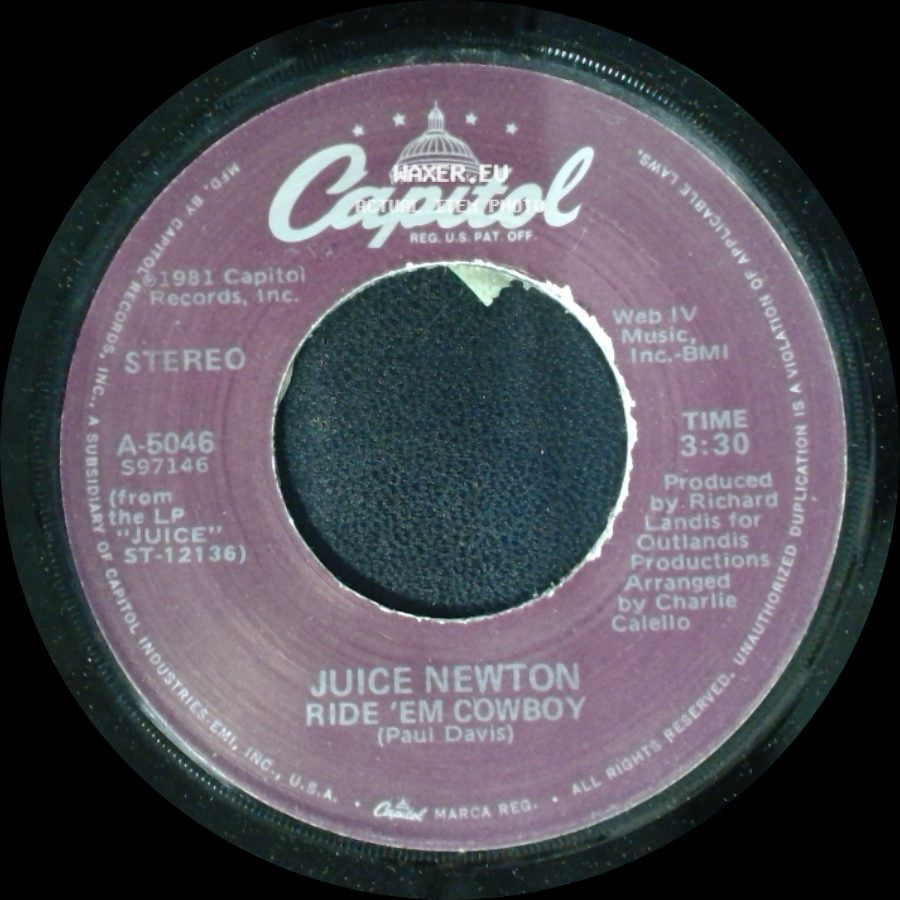 Juice Newton - Ride 'em Cowboy / The Sweetest Thing (I've Ever Known) side A