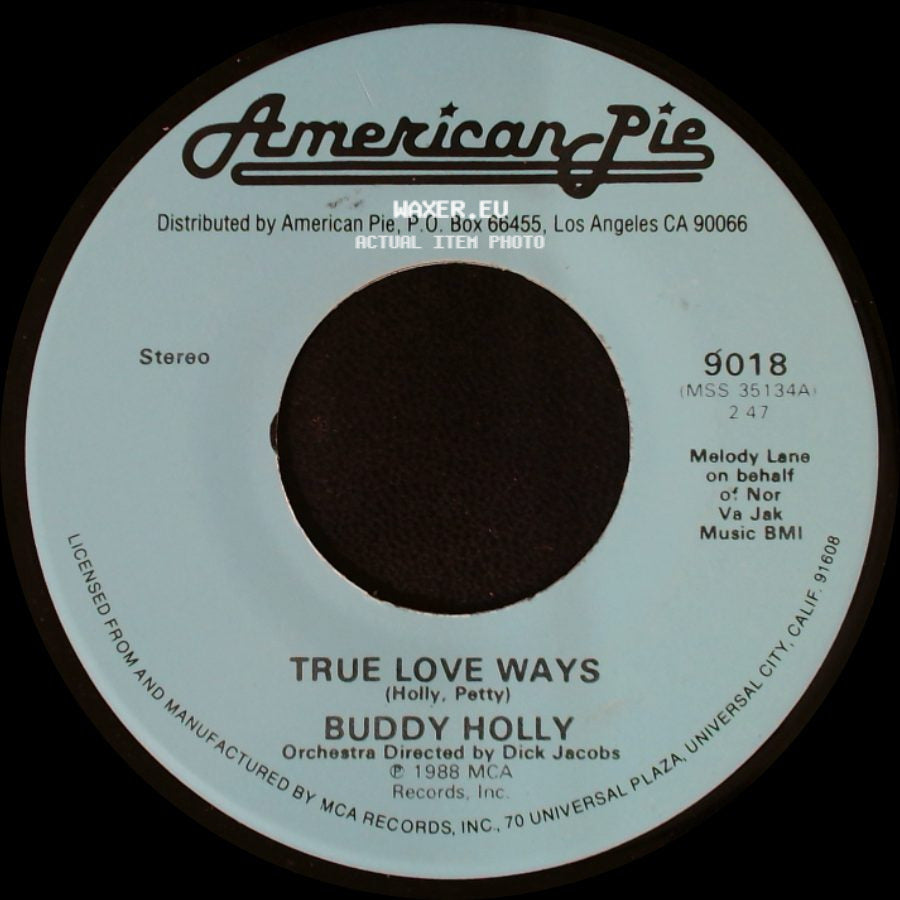 Nervous Norvus / Buddy Holly - Transfusion / True Love Ways side B