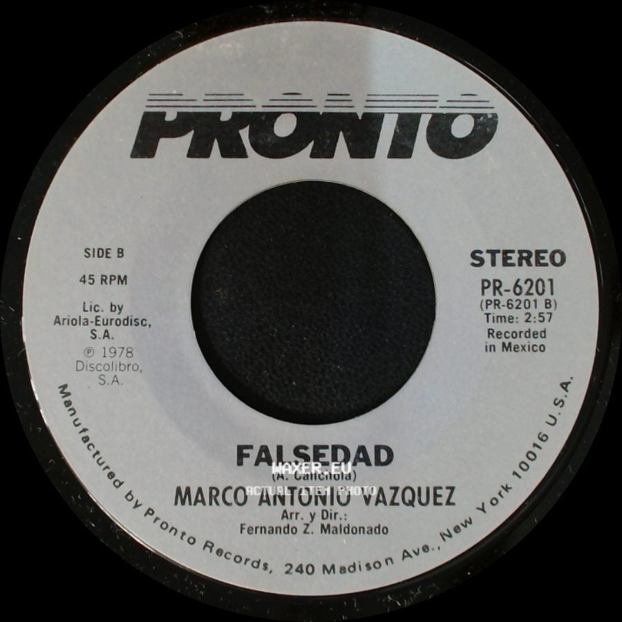 Marco Antonio Vazquez - Pa' Que Sepas Que Te Quiero / Falsedad side B