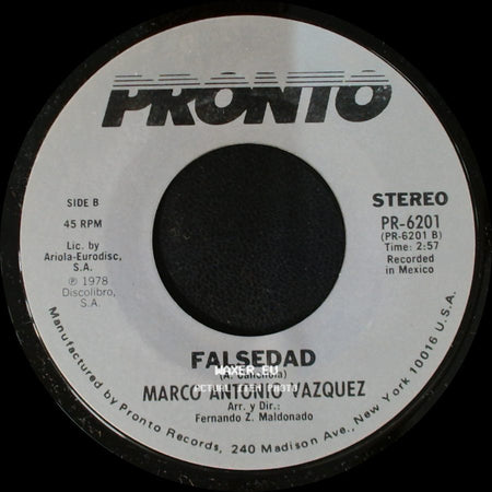 Marco Antonio Vazquez - Pa' Que Sepas Que Te Quiero / Falsedad side B