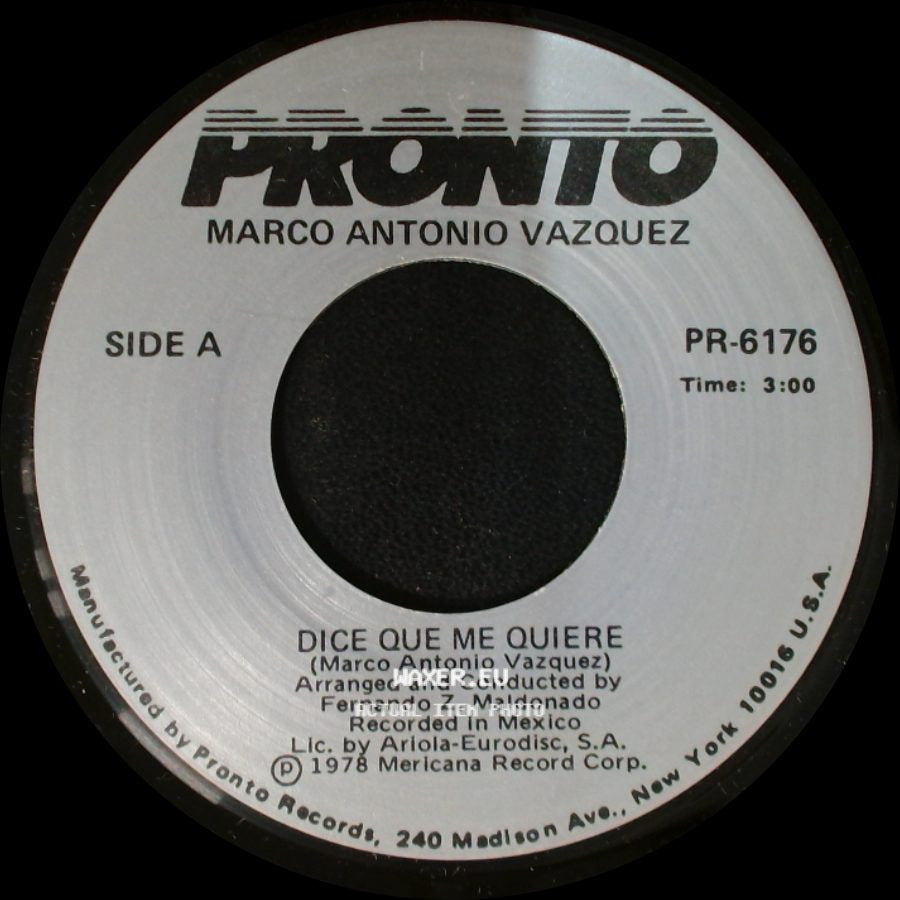 Marco Antonio Vazquez - Dice Que Me Quiere / Sangre De Vino side A