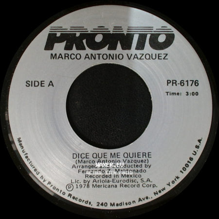 Marco Antonio Vazquez - Dice Que Me Quiere / Sangre De Vino side A