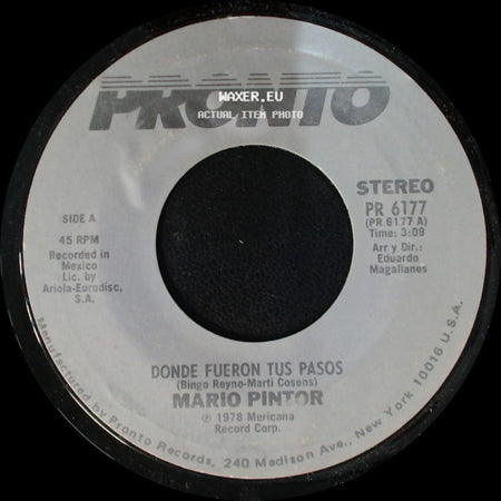 Mario Pintor - Demasiado Amor / Donde Fueron Tus Pasos side B