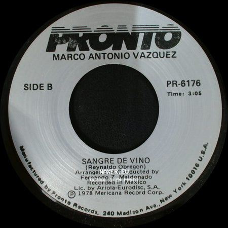 Marco Antonio Vazquez - Dice Que Me Quiere / Sangre De Vino side B