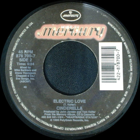 Cinderella - Shelter Me / Electric Love side B