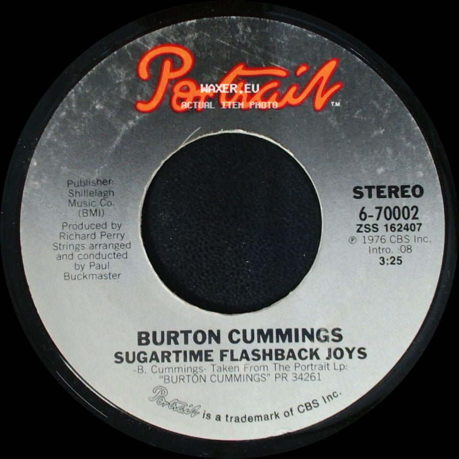 Burton Cummings - I'm Scared / Sugartime Flashback Joys side B