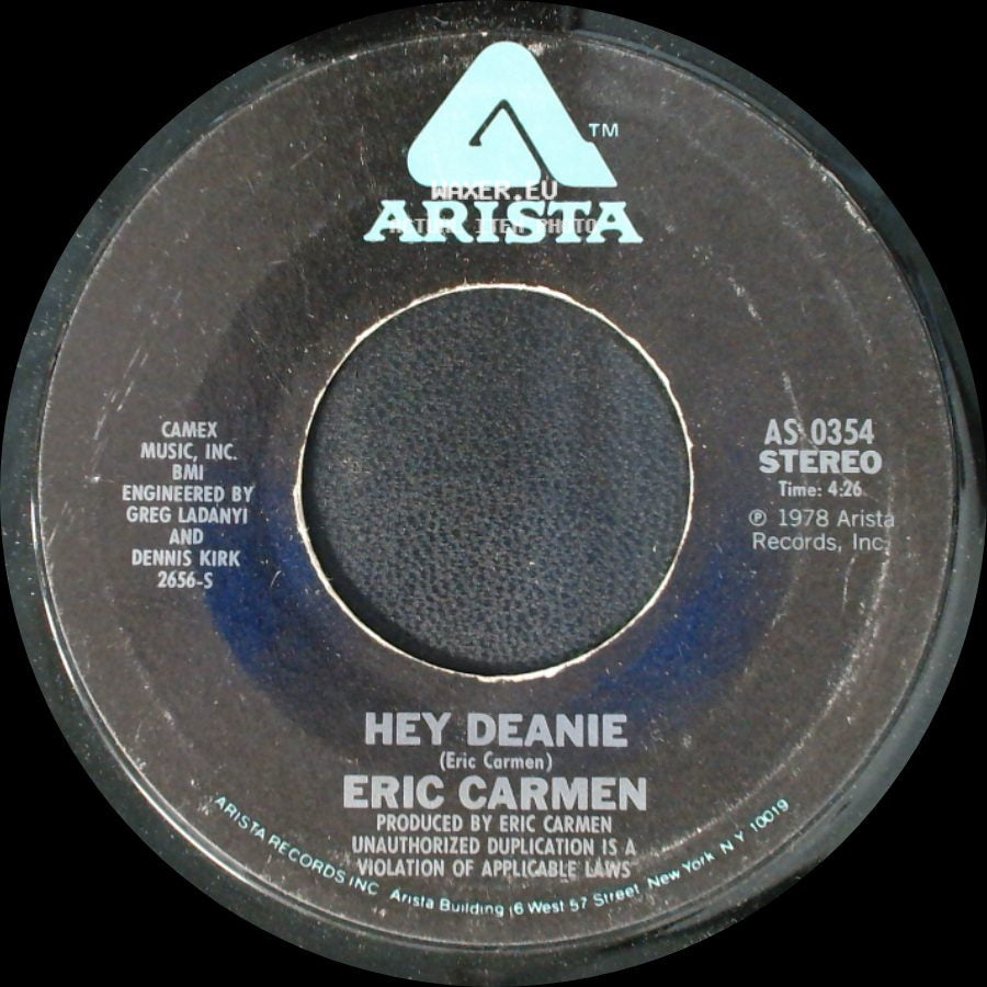 Eric Carmen - Change Of Heart / Hey Deanie side B