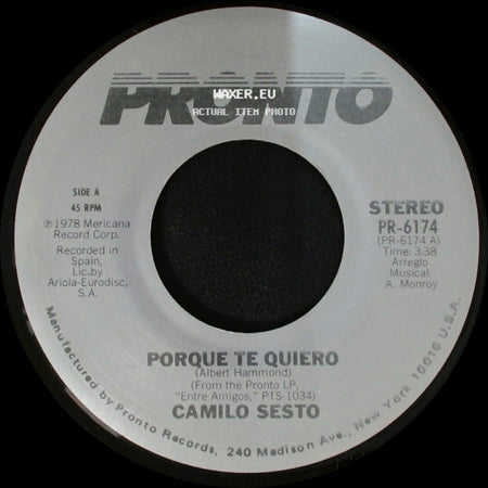 Camilo Sesto - Porque Te Quiero / Mienteme side A