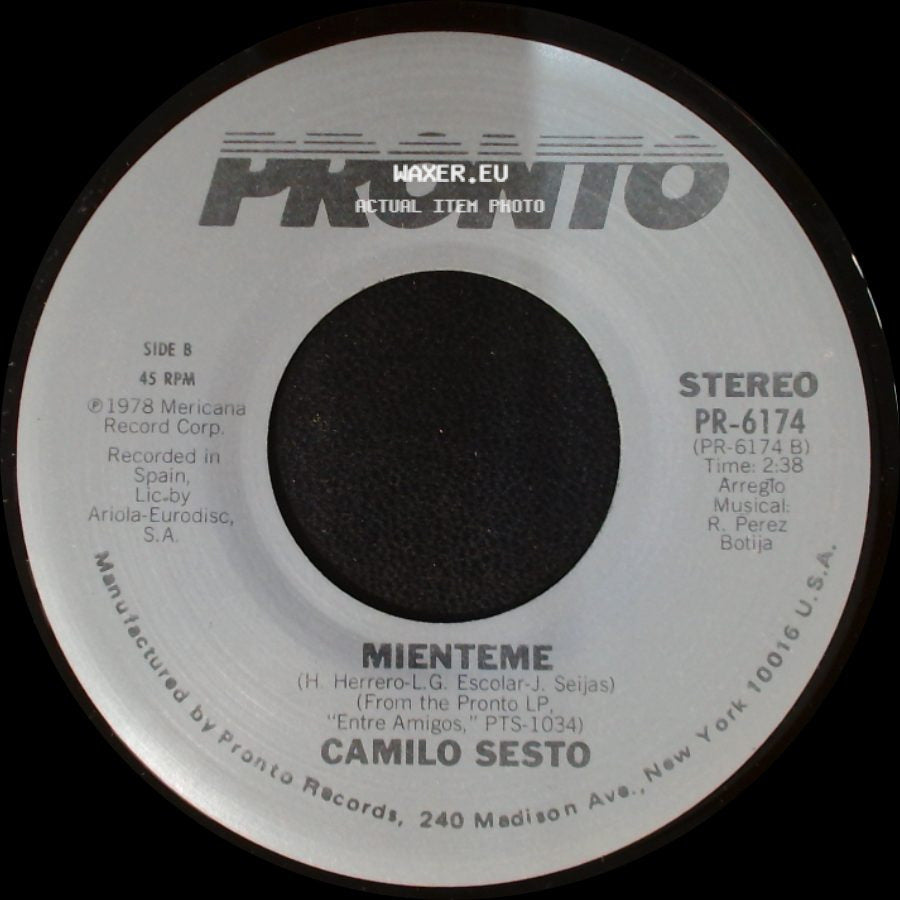 Camilo Sesto - Porque Te Quiero / Mienteme side B