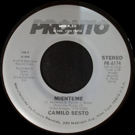 Camilo Sesto - Porque Te Quiero / Mienteme side B