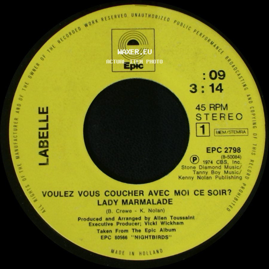 Labelle - Voulez Vous Coucher Avec Moi Ce Soir? / Lady Marmalade / Space Children side A