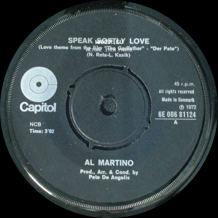Al Martino - I Have But One Heart / Speak Softly Love (Love Theme From The Film "The Godfather" - "Der Pate") side B