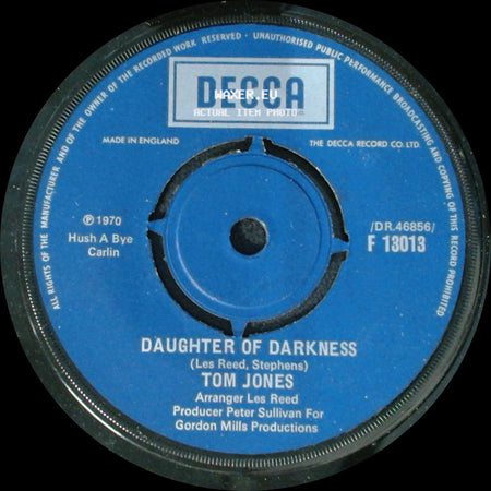 Tom Jones - Tupelo Mississippi Flash / Daughter Of Darkness side B
