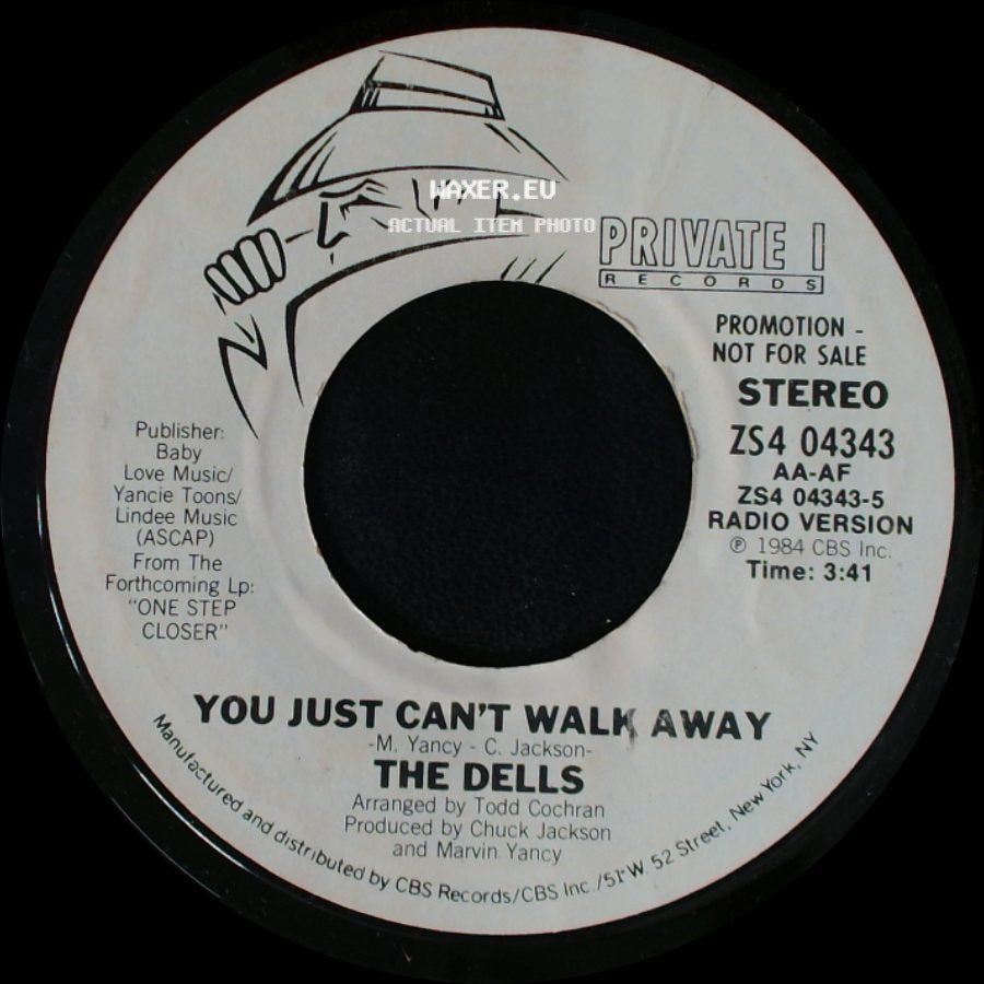 The Dells - You Just Can't Walk Away / You Just Can't Walk Away side A