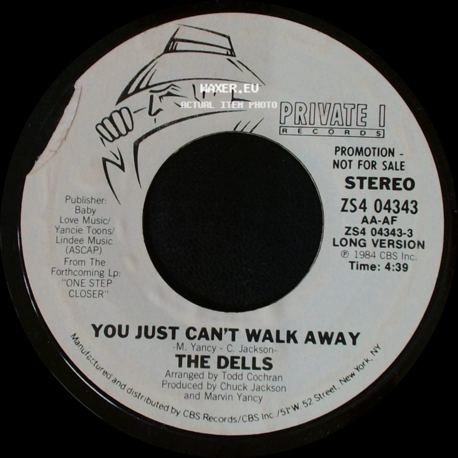 The Dells - You Just Can't Walk Away / You Just Can't Walk Away side B