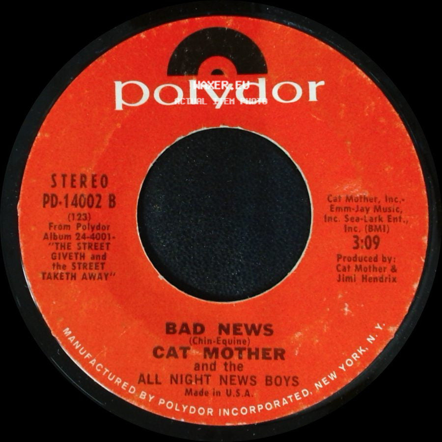 Cat Mother And The All Night News Boys - Good Old Rock 'n Roll / Bad News side B