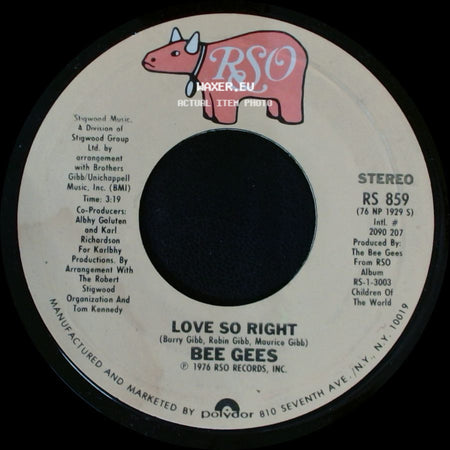 Bee Gees - Love So Right / You Stepped Into My Life side A