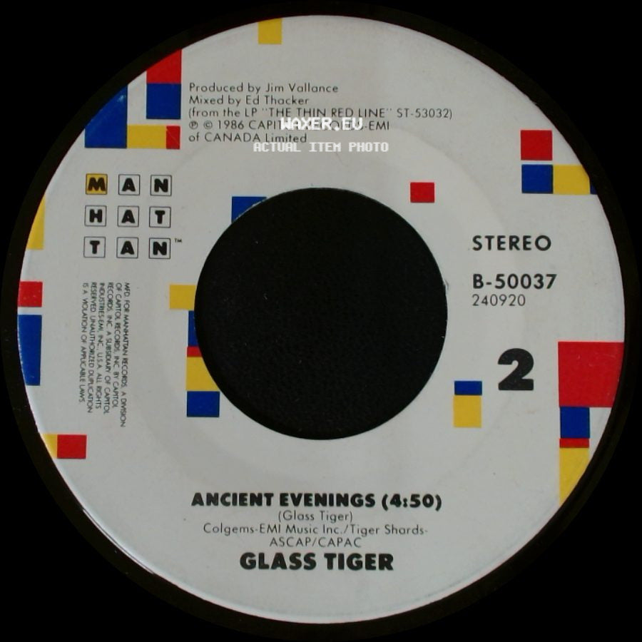 Glass Tiger - Ancient Evenings (4:50) / Don't Forget Me (When I'm Gone) side A