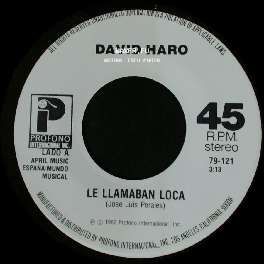 David Haro - Le Llamaban Loca / Ella Es Una Mujer side A