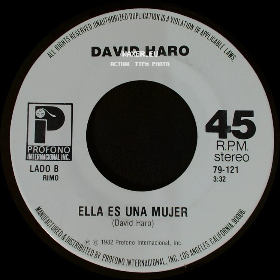 David Haro - Le Llamaban Loca / Ella Es Una Mujer side B