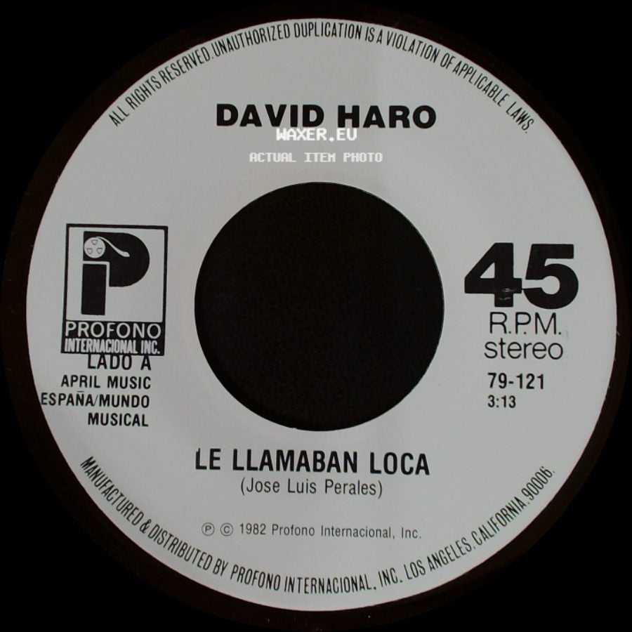 David Haro - Le Llamaban Loca / Ella Es Una Mujer side A