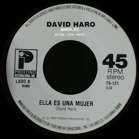 David Haro - Le Llamaban Loca / Ella Es Una Mujer side B
