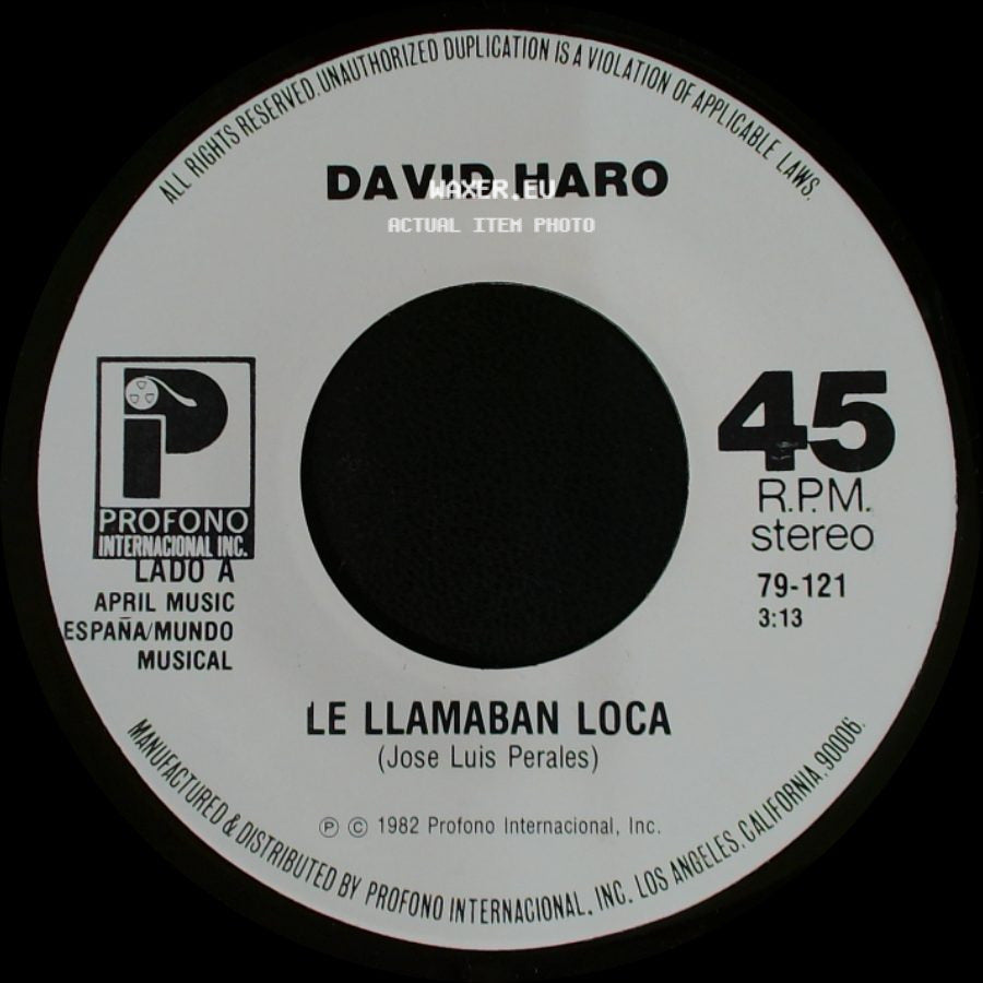 David Haro - Le Llamaban Loca / Ella Es Una Mujer side A