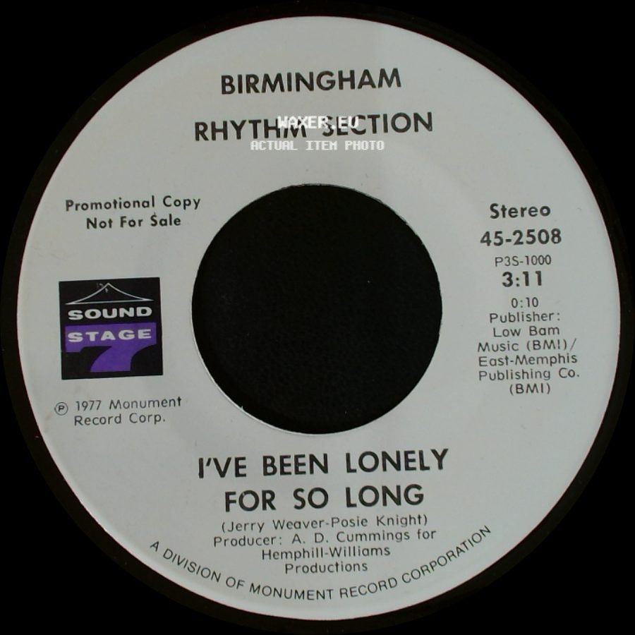 Birmingham Rhythm Section - I've Been Lonely For So Long / I've Been Lonely For So Long side A